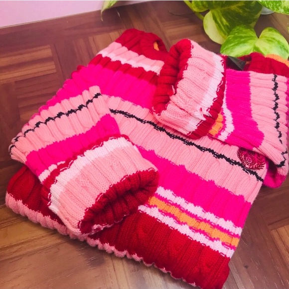 Vintage Sweaters - vtg vsco ribbed pink cable knit chunky sweater